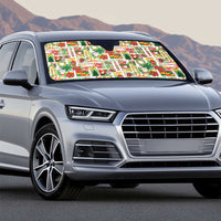 Hawaiian Santa Christmas Pattern Auto Sun Shade White Version - Wonder Print Shop