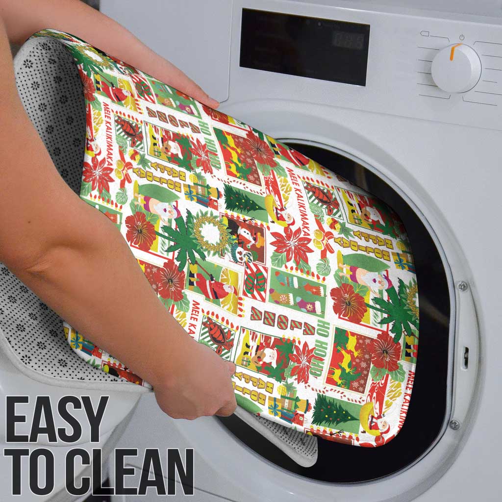 Hawaiian Santa Christmas Pattern Bathroom Set White Version - Wonder Print Shop