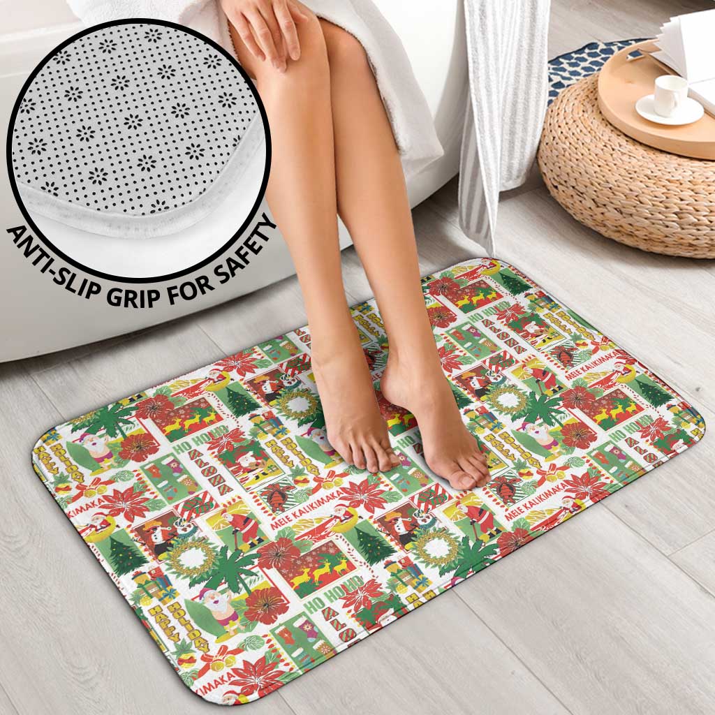 Hawaiian Santa Christmas Pattern Bathroom Set White Version - Wonder Print Shop