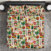 Hawaiian Santa Christmas Pattern Bedding Set White Version - Wonder Print Shop