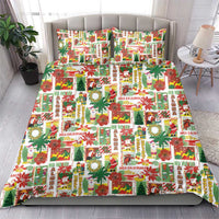 Hawaiian Santa Christmas Pattern Bedding Set White Version - Wonder Print Shop