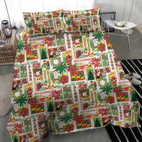 Hawaiian Santa Christmas Pattern Bedding Set White Version - Wonder Print Shop