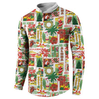 Hawaiian Santa Christmas Pattern Button Sweatshirt White Version - Wonder Print Shop