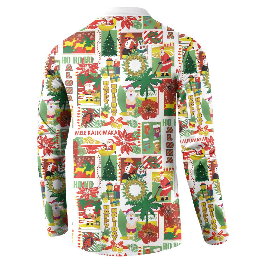 Hawaiian Santa Christmas Pattern Button Sweatshirt White Version - Wonder Print Shop