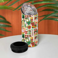 Hawaiian Santa Christmas Pattern 4 in 1 Can Cooler Tumbler White Version - Wonder Print Shop