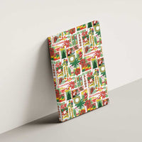 Hawaiian Santa Christmas Pattern Canvas Wall Art White Version - Wonder Print Shop