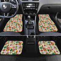 Hawaiian Santa Christmas Pattern Car Mats White Version - Wonder Print Shop