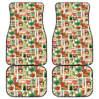 Hawaiian Santa Christmas Pattern Car Mats White Version - Wonder Print Shop