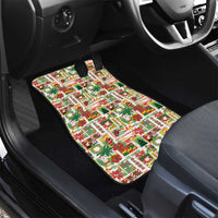 Hawaiian Santa Christmas Pattern Car Mats White Version - Wonder Print Shop