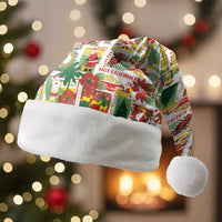 Hawaiian Santa Christmas Pattern Christmas Santa Hat White Version - Wonder Print Shop