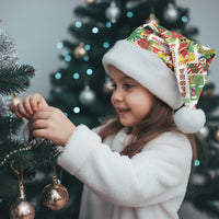 Hawaiian Santa Christmas Pattern Christmas Santa Hat White Version - Wonder Print Shop