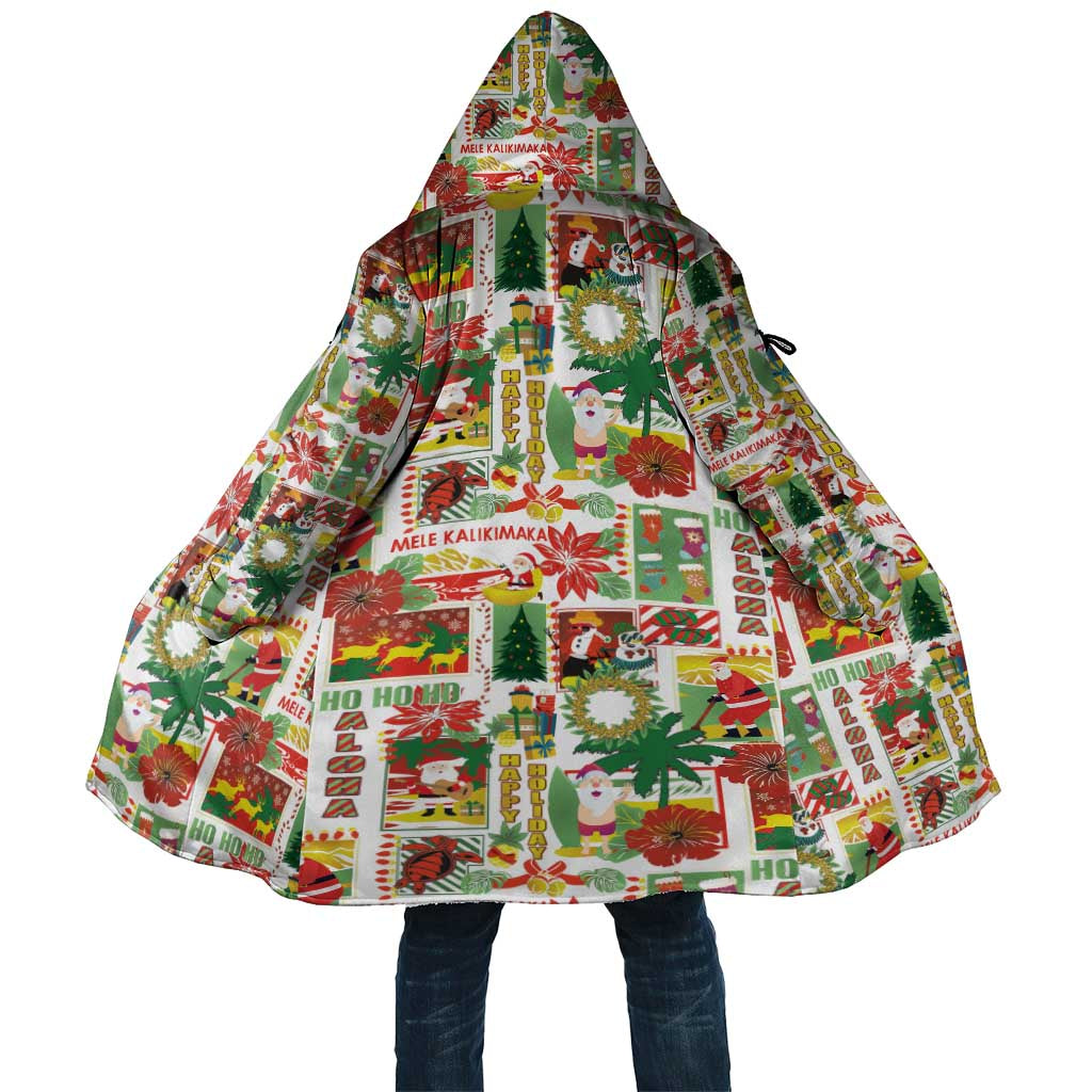 Hawaiian Santa Christmas Pattern Cloak White Version - Wonder Print Shop