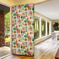 Hawaiian Santa Christmas Pattern Door Cover White Version - Wonder Print Shop