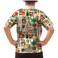 Hawaiian Santa Christmas Pattern Family Matching Mermaid Dress and Hawaiian Shirt White Version - Wonder Print Shop