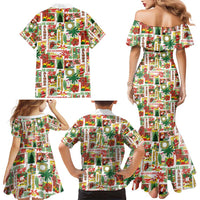 Hawaiian Santa Christmas Pattern Family Matching Mermaid Dress and Hawaiian Shirt White Version - Wonder Print Shop