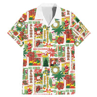 Hawaiian Santa Christmas Pattern Family Matching Mermaid Dress and Hawaiian Shirt White Version - Wonder Print Shop