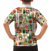Hawaiian Santa Christmas Pattern Family Matching Puletasi and Hawaiian Shirt White Version - Wonder Print Shop