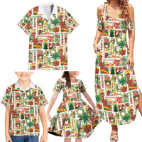 Hawaiian Santa Christmas Pattern Family Matching Summer Maxi Dress and Hawaiian Shirt White Version - Wonder Print Shop