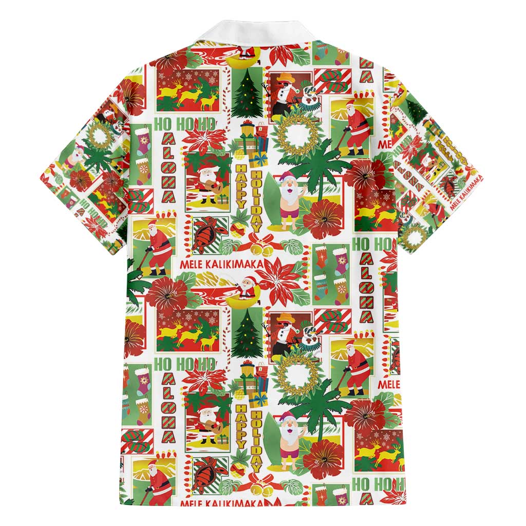 Hawaiian Santa Christmas Pattern Family Matching Tank Maxi Dress and Hawaiian Shirt White Version - Wonder Print Shop