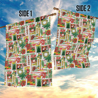 Hawaiian Santa Christmas Pattern Garden Flag White Version - Wonder Print Shop