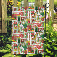 Hawaiian Santa Christmas Pattern Garden Flag White Version - Wonder Print Shop