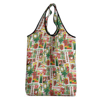 Hawaiian Santa Christmas Pattern Grocery Bag White Version - Wonder Print Shop