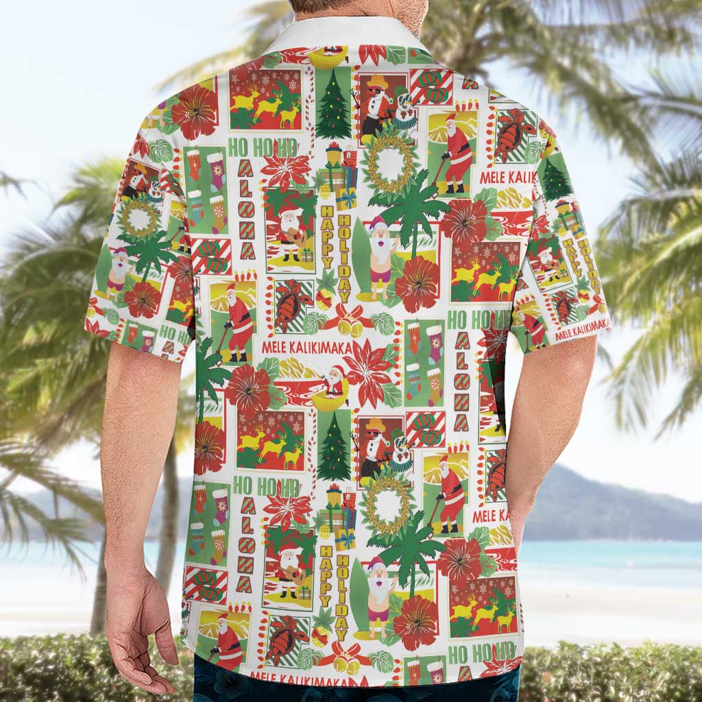 Hawaiian Santa Christmas Pattern Hawaiian Shirt White Version - Wonder Print Shop