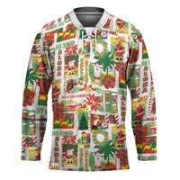 Hawaiian Santa Christmas Pattern Hockey Jersey White Version - Wonder Print Shop