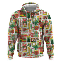Hawaiian Santa Christmas Pattern Hoodie White Version - Wonder Print Shop