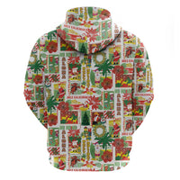 Hawaiian Santa Christmas Pattern Hoodie White Version - Wonder Print Shop