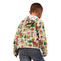 Hawaiian Santa Christmas Pattern Kid Hoodie White Version - Wonder Print Shop