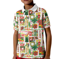 Hawaiian Santa Christmas Pattern Kid Polo Shirt White Version - Wonder Print Shop