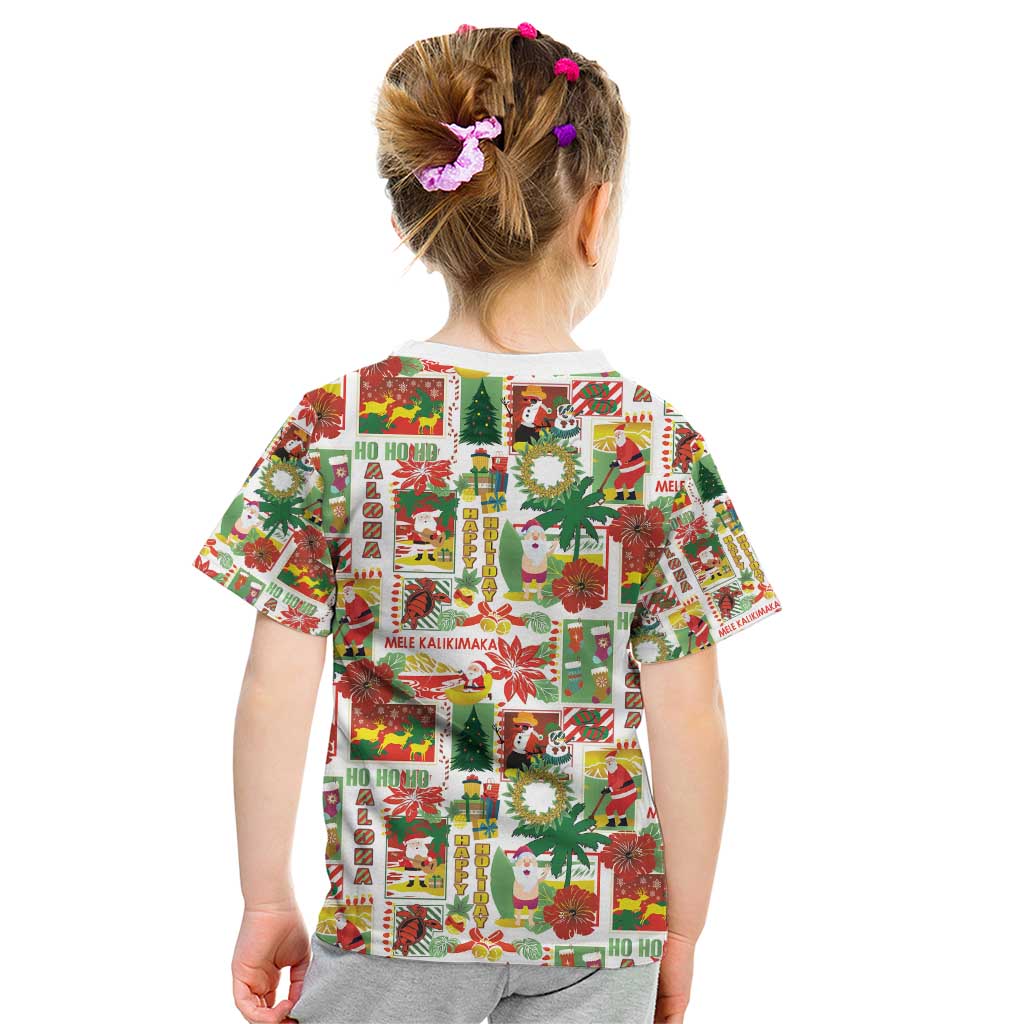 Hawaiian Santa Christmas Pattern Kid T Shirt White Version - Wonder Print Shop