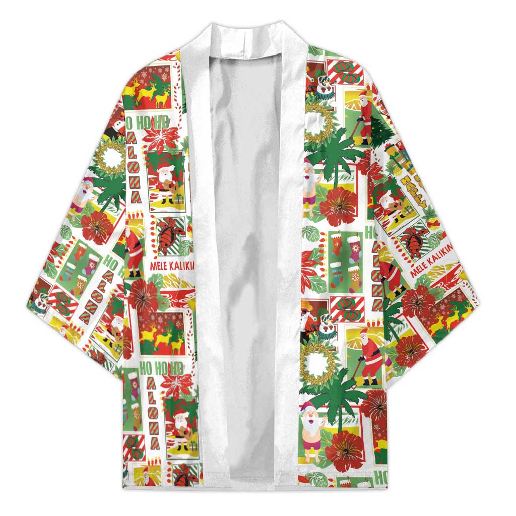 Hawaiian Santa Christmas Pattern Kimono White Version - Wonder Print Shop