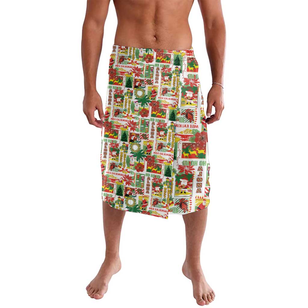 Hawaiian Santa Christmas Pattern Lavalava White Version - Wonder Print Shop