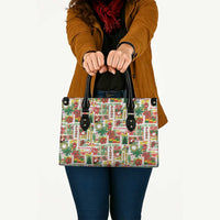 Hawaiian Santa Christmas Pattern Leather Bag White Version - Wonder Print Shop