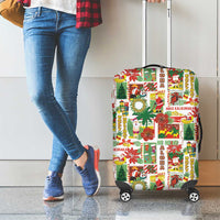 Hawaiian Santa Christmas Pattern Luggage Cover White Version - Wonder Print Shop