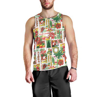 Hawaiian Santa Christmas Pattern Men Tank Top White Version - Wonder Print Shop