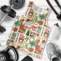 Hawaiian Santa Christmas Pattern Men Tank Top White Version - Wonder Print Shop