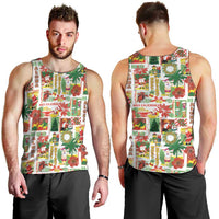 Hawaiian Santa Christmas Pattern Men Tank Top White Version - Wonder Print Shop