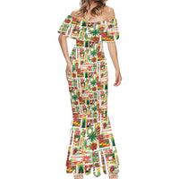 Hawaiian Santa Christmas Pattern Mermaid Dress White Version - Wonder Print Shop