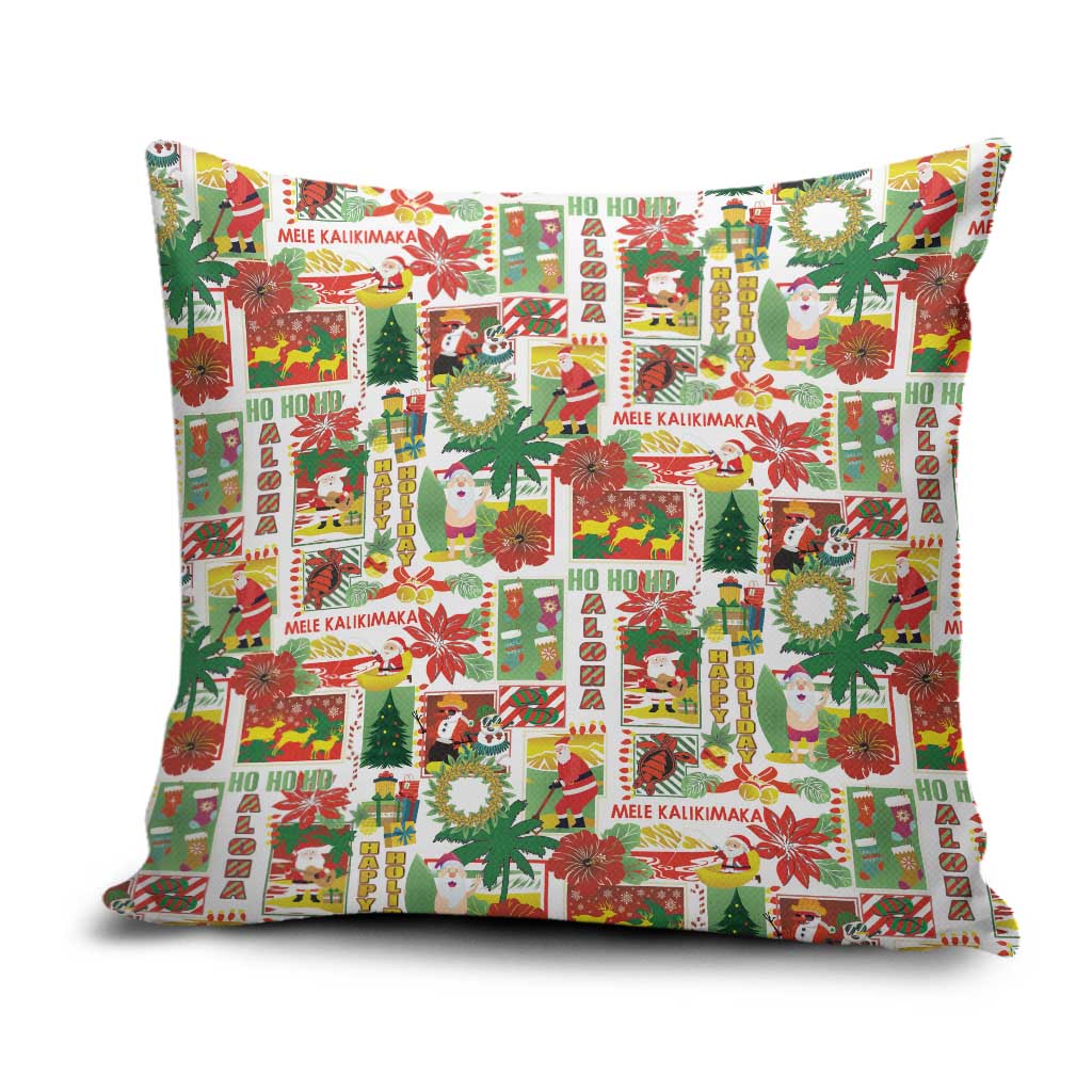 Hawaiian Santa Christmas Pattern Pillow Cover White Version - Wonder Print Shop