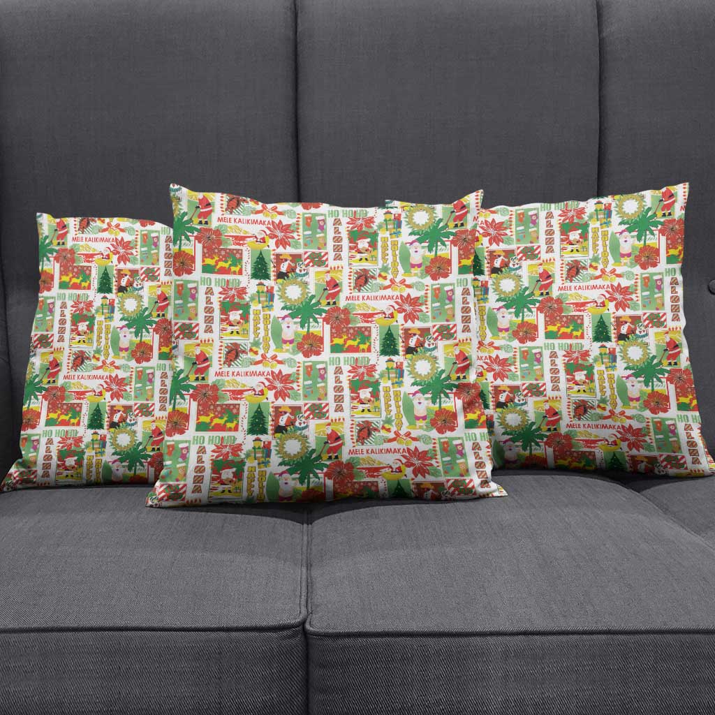 Hawaiian Santa Christmas Pattern Pillow Cover White Version - Wonder Print Shop