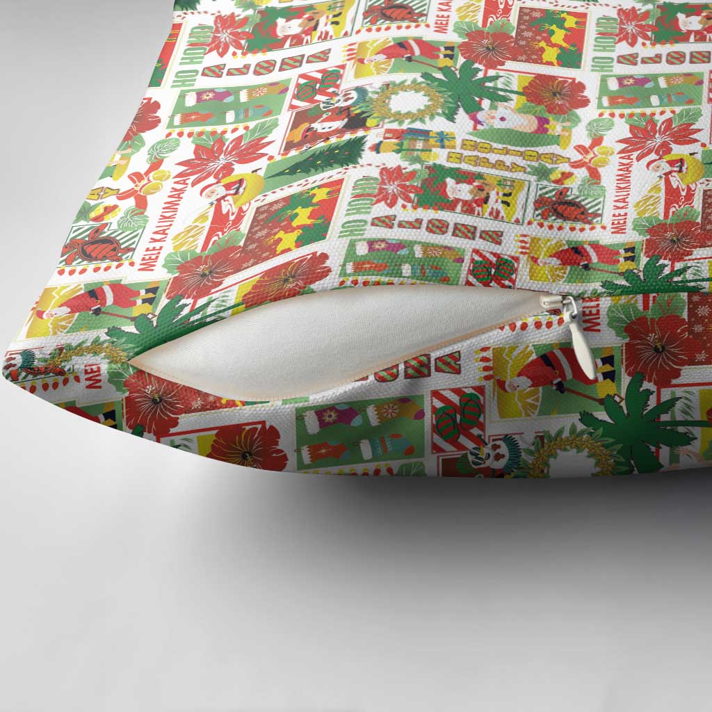 Hawaiian Santa Christmas Pattern Pillow Cover White Version - Wonder Print Shop