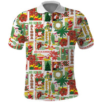 Hawaiian Santa Christmas Pattern Polo Shirt White Version - Wonder Print Shop