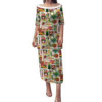 Hawaiian Santa Christmas Pattern Puletasi White Version - Wonder Print Shop