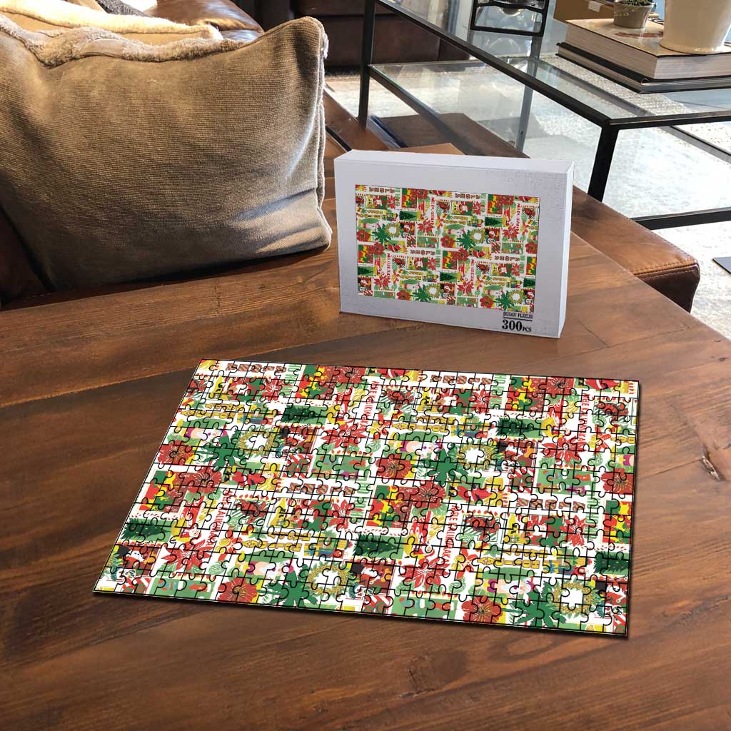 Hawaiian Santa Christmas Pattern Puzzle White Version - Wonder Print Shop