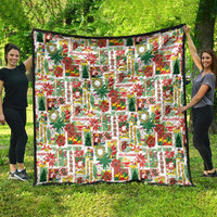 Hawaiian Santa Christmas Pattern Quilt White Version - Wonder Print Shop
