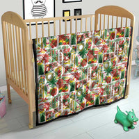 Hawaiian Santa Christmas Pattern Quilt White Version - Wonder Print Shop