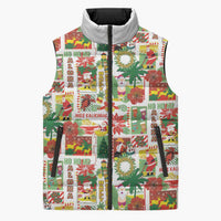 Hawaiian Santa Christmas Pattern Sleeveless Puffer Jacket White Version - Wonder Print Shop